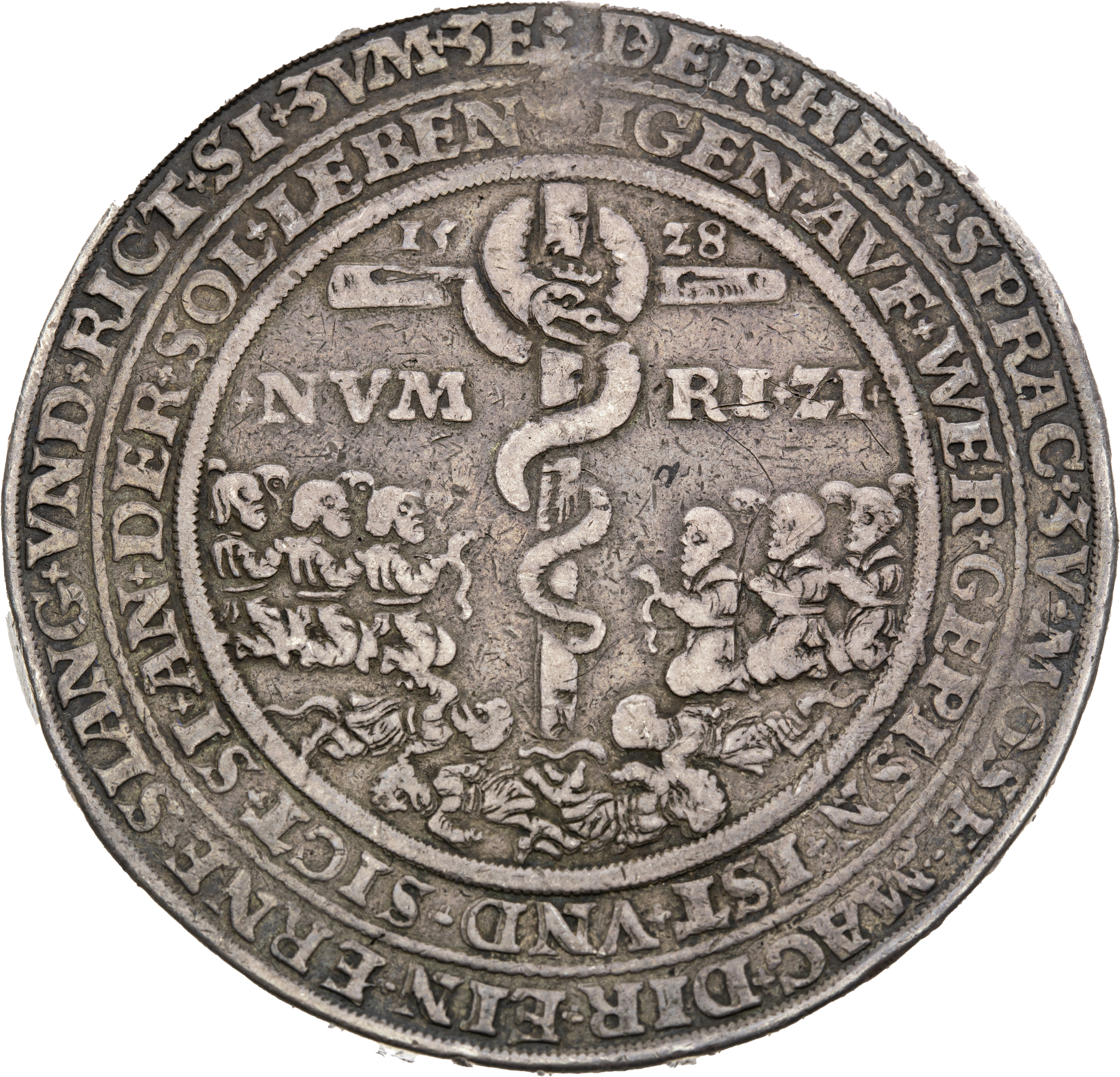 Ferdinand I. (1526–1564), stříbrná medaile – morový 2 tolar 1528 Jáchymov - Oldřich Gebhardt-2